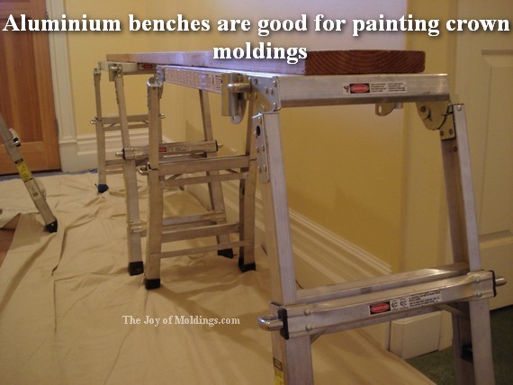 4-how-to-paint-mdf-moldings-living-room-bench aluminium benches for painting crown moldings
