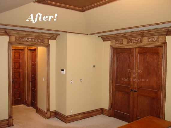 Before &amp; After: Master Bedroom Crown Molding &amp; Door Trim - The Joy of ...