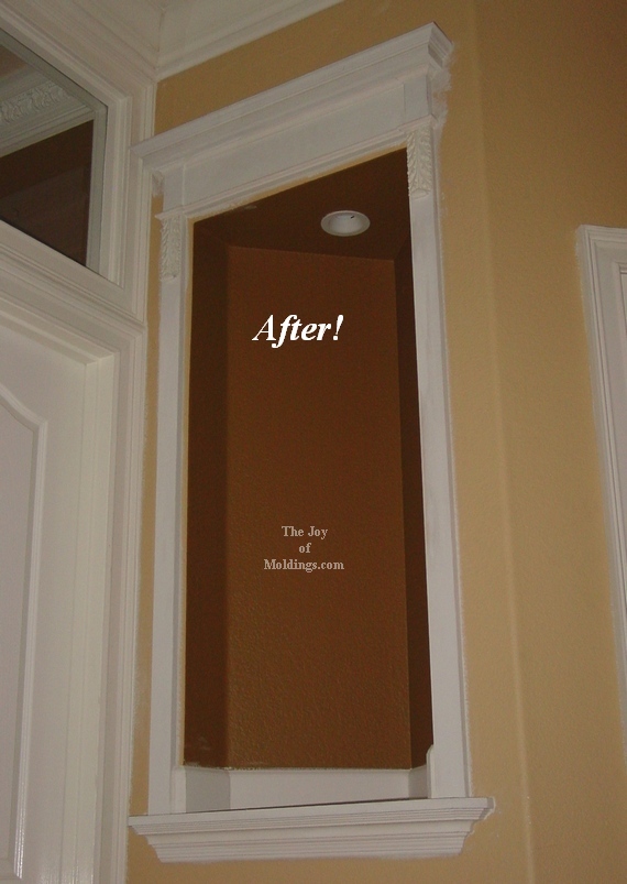 Before After Adding Moldings To A Wall Niche The Joy Of Wall Niche Decorated With Simple Moldings