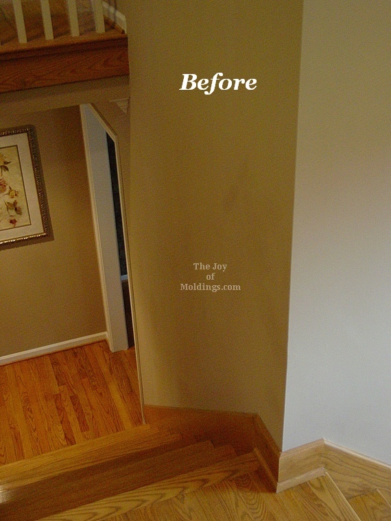 Before Installing Oak Wainscoting on Stairs Landing wainscoting on stairs oak pilaster