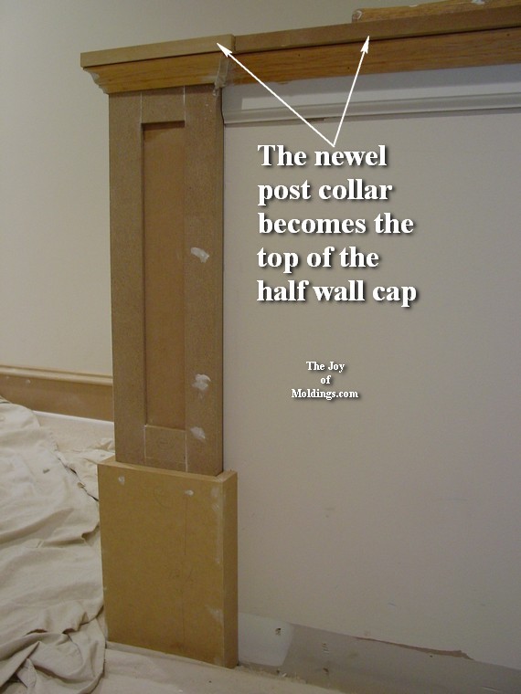 3 Newel Post 100 Mdf Diy Half Wall The Joy Of Moldings Com Newel Post On Pony Wall