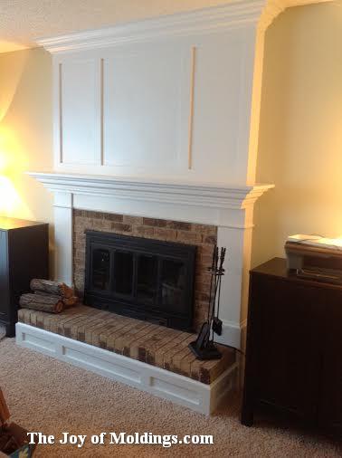 Aaron's Fireplace Mantel Installed Over Brick - The Joy of Moldings